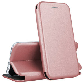 Луксозен кожен калъф тефтер ултра тънък Wallet FLEXI и стойка за Apple iPhone 13 Pro златисто розов 